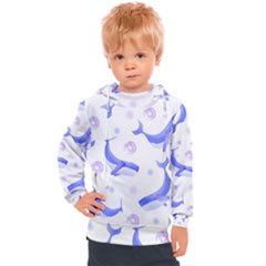 Whale Fish Sea Pattern Mammal Ocean Kids  Hooded Pullover by Ravend