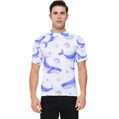 Whale Fish Sea Pattern Mammal Ocean Men s Short Sleeve Rash Guard by Ravend