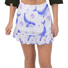 Whale Fish Sea Pattern Mammal Ocean Fishtail Mini Chiffon Skirt by Ravend