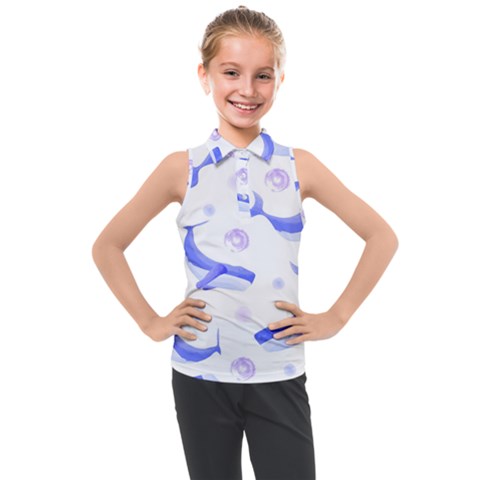 Whale Fish Sea Pattern Mammal Ocean Kids  Sleeveless Polo Tee by Ravend