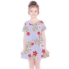 Nature Illustration Pattern Flower Floral Kids  Simple Cotton Dress by Ravend