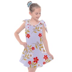 Nature Illustration Pattern Flower Floral Kids  Tie Up Tunic Dress by Ravend