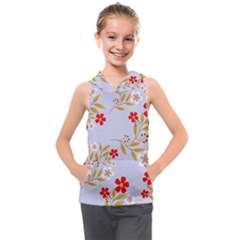 Nature Illustration Pattern Flower Floral Kids  Sleeveless Hoodie by Ravend