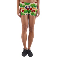 Food Illustration Pattern Texture Yoga Shorts