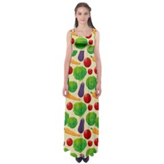 Food Illustration Pattern Texture Empire Waist Maxi Dress by Ravend