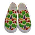 Food Illustration Pattern Texture Women s Canvas Slip Ons View1