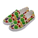 Food Illustration Pattern Texture Women s Canvas Slip Ons View2