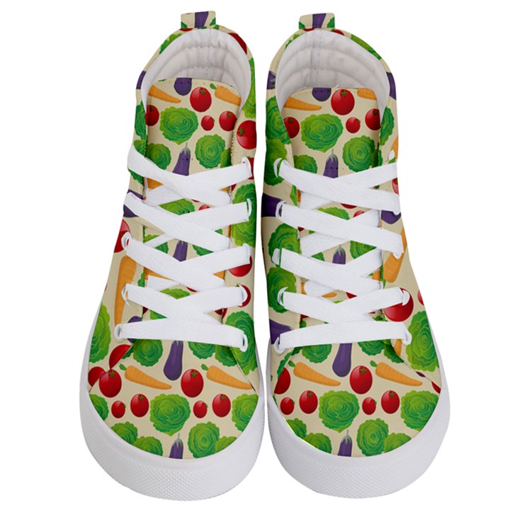 Food Illustration Pattern Texture Kids  Hi-Top Skate Sneakers