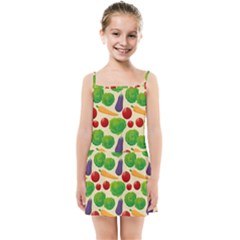 Food Illustration Pattern Texture Kids  Summer Sun Dress by Ravend