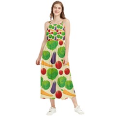 Food Illustration Pattern Texture Boho Sleeveless Summer Dress by Ravend