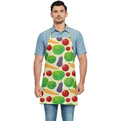 Food Illustration Pattern Texture Kitchen Apron by Ravend