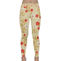 Illustration Pattern Flower Floral Classic Yoga Leggings by Ravend