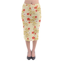 Illustration Pattern Flower Floral Midi Pencil Skirt by Ravend