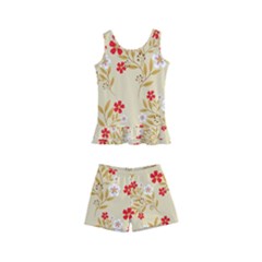 Illustration Pattern Flower Floral Kids  Boyleg Swimsuit by Ravend