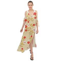 Illustration Pattern Flower Floral Maxi Chiffon Cover Up Dress by Ravend