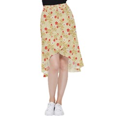 Illustration Pattern Flower Floral Frill Hi Low Chiffon Skirt