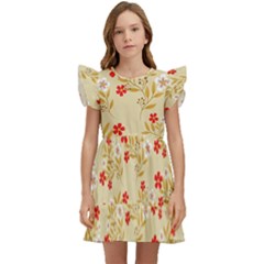 Illustration Pattern Flower Floral Kids  Winged Sleeve Dress by Ravend