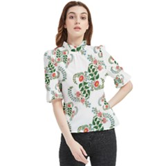 Background Pattern Texture Design Frill Neck Blouse