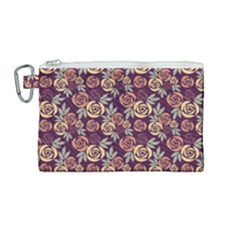 Illustration Flower Floral Nature Pattern Background Canvas Cosmetic Bag (medium)