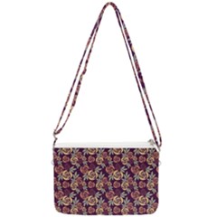 Illustration Flower Floral Nature Pattern Background Double Gusset Crossbody Bag by Ravend