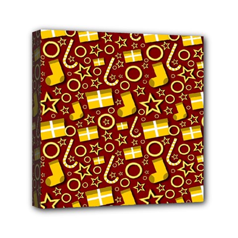 Pattern Paper Fabric Wrapping Mini Canvas 6  X 6  (stretched) by Ravend