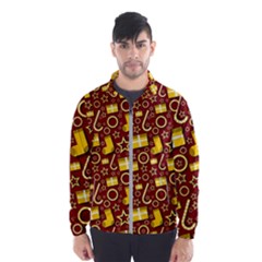 Pattern Paper Fabric Wrapping Men s Windbreaker by Ravend