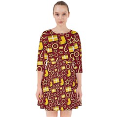 Pattern Paper Fabric Wrapping Smock Dress by Ravend