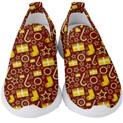 Pattern Paper Fabric Wrapping Kids  Slip On Sneakers by Ravend