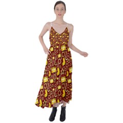 Pattern Paper Fabric Wrapping Tie Back Maxi Dress by Ravend