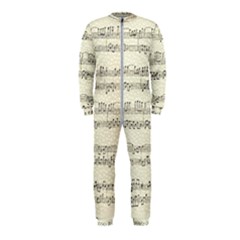 Music Beige Vintage Paper Background Design Onepiece Jumpsuit (kids) by Ravend