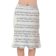 Music Beige Vintage Paper Background Design Short Mermaid Skirt by Ravend