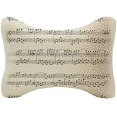 Music Beige Vintage Paper Background Design Seat Head Rest Cushion by Ravend