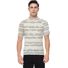 Music Beige Vintage Paper Background Design Men s Short Sleeve Rash Guard by Ravend