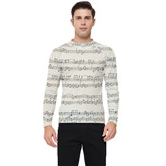 Music Beige Vintage Paper Background Design Men s Long Sleeve Rash Guard by Ravend