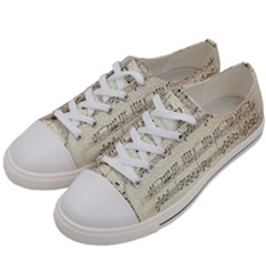 Music Beige Vintage Paper Background Design Women s Low Top Canvas Sneakers by Ravend