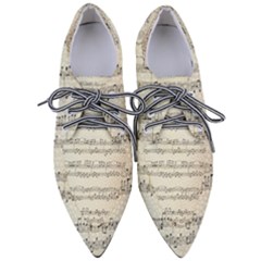 Music Beige Vintage Paper Background Design Pointed Oxford Shoes by Ravend