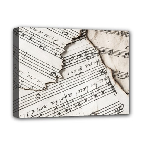 Music Notes Note Music Melody Sound Pattern Deluxe Canvas 16  X 12  (stretched)  by Ravend