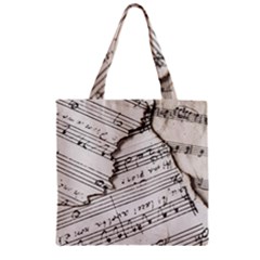 Music Notes Note Music Melody Sound Pattern Zipper Grocery Tote Bag by Ravend