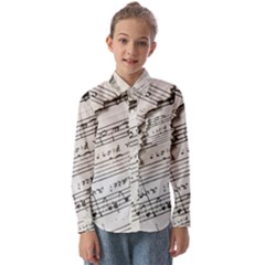 Music Notes Note Music Melody Sound Pattern Kids  Long Sleeve Shirt by Ravend