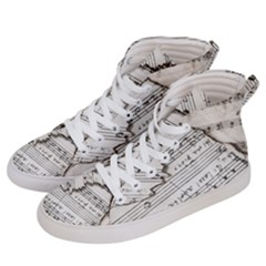 Music Notes Note Music Melody Sound Pattern Women s Hi-top Skate Sneakers by Ravend