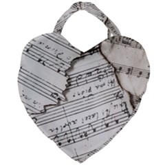 Music Notes Note Music Melody Sound Pattern Giant Heart Shaped Tote by Ravend