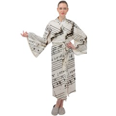 Music Notes Note Music Melody Sound Pattern Maxi Velour Kimono by Ravend