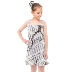 Music Notes Note Music Melody Sound Pattern Kids  Overall Dress by Ravend