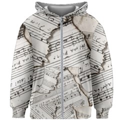 Music Notes Note Music Melody Sound Pattern Kids  Zipper Hoodie Without Drawstring by Ravend