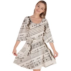 Music Notes Note Music Melody Sound Pattern Velour Kimono Dress by Ravend