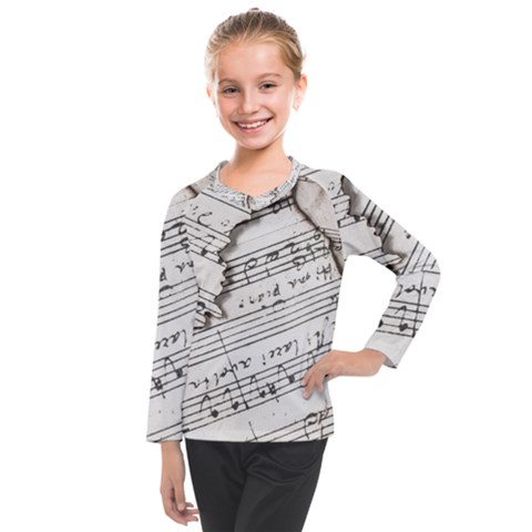 Music Notes Note Music Melody Sound Pattern Kids  Long Mesh Tee by Ravend