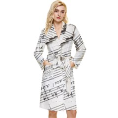 Music Notes Note Music Melody Sound Pattern Long Sleeve Velour Robe by Ravend