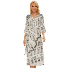 Music Notes Note Music Melody Sound Pattern Midsummer Wrap Dress by Ravend