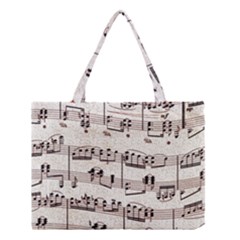 Vintage Beige Music Paper Background Design Medium Tote Bag by Ravend