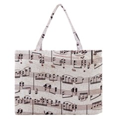 Vintage Beige Music Paper Background Design Zipper Medium Tote Bag by Ravend